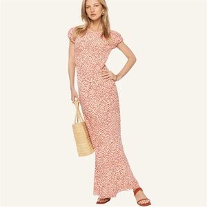 NWT Reformation Pink LEANA Maxi Dress Size 6